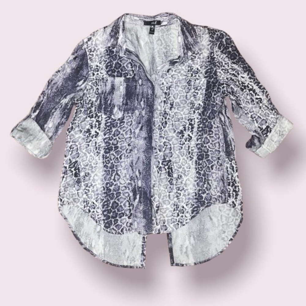 AQUA - snakeskin animal print tencel blouse size Small